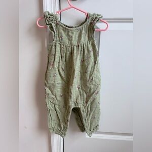 Cat & Jack Sage Green Floral Muslin Romper